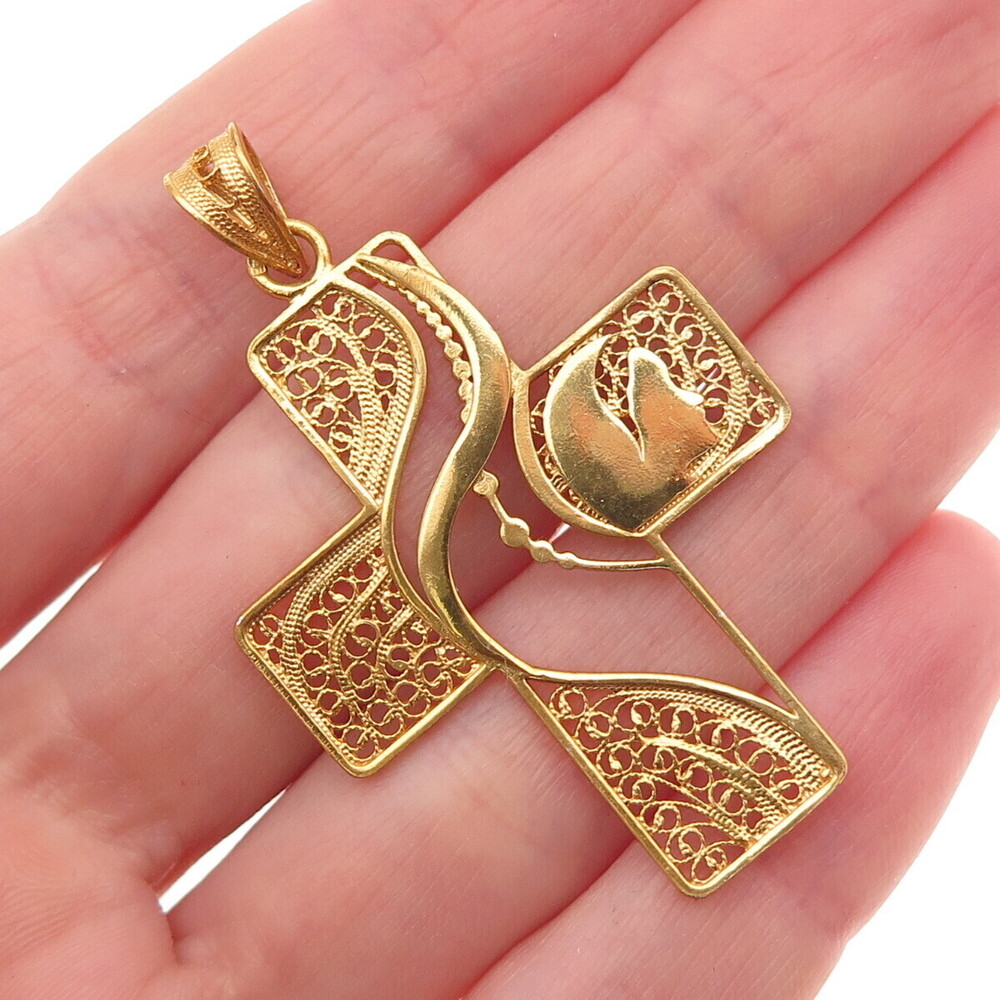 Filgold Sterling Silver Gold Plated Portugal World Youth Day 2023 Cross Pendant